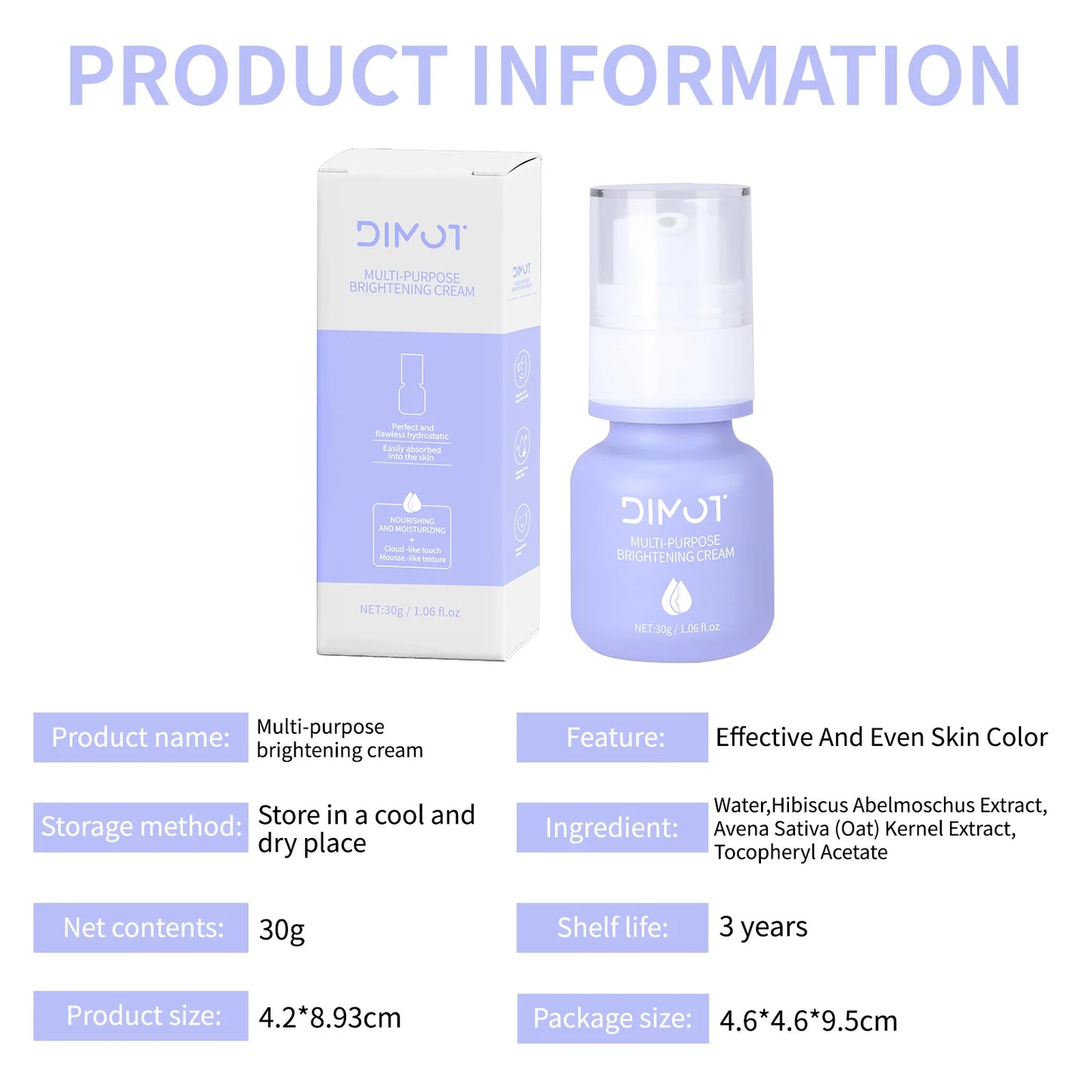 Pre makeup milk isolation cream, invisible pores brightening skin tone, and natural makeup cream