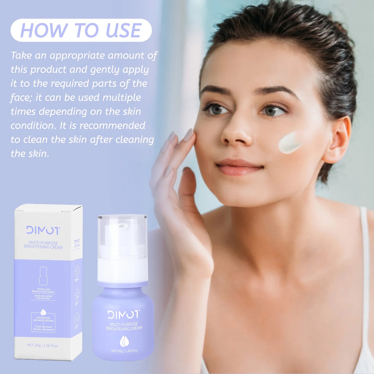 Pre makeup milk isolation cream, invisible pores brightening skin tone, and natural makeup cream