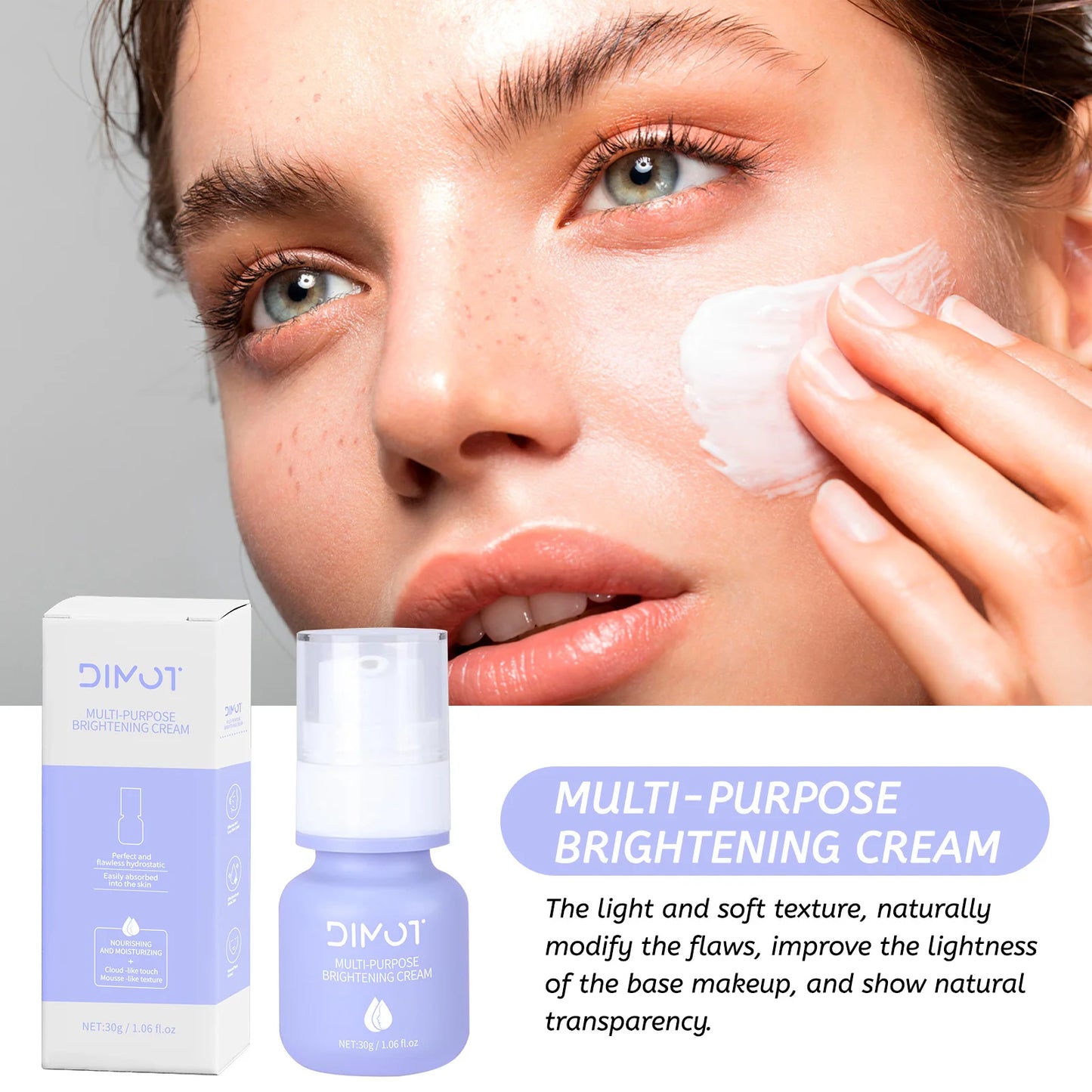 Pre makeup milk isolation cream, invisible pores brightening skin tone, and natural makeup cream