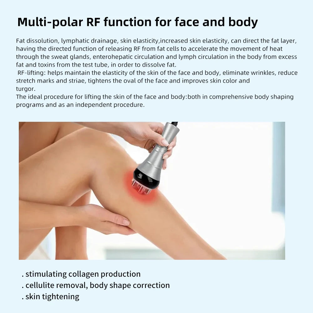 AOKO 9 in 1 Tool 80K Cavitation Ultrasonic Body Slimming Machine Multi-Polar Radio Anti-Wrinkle Rejuvenation Skin Lift Tighten