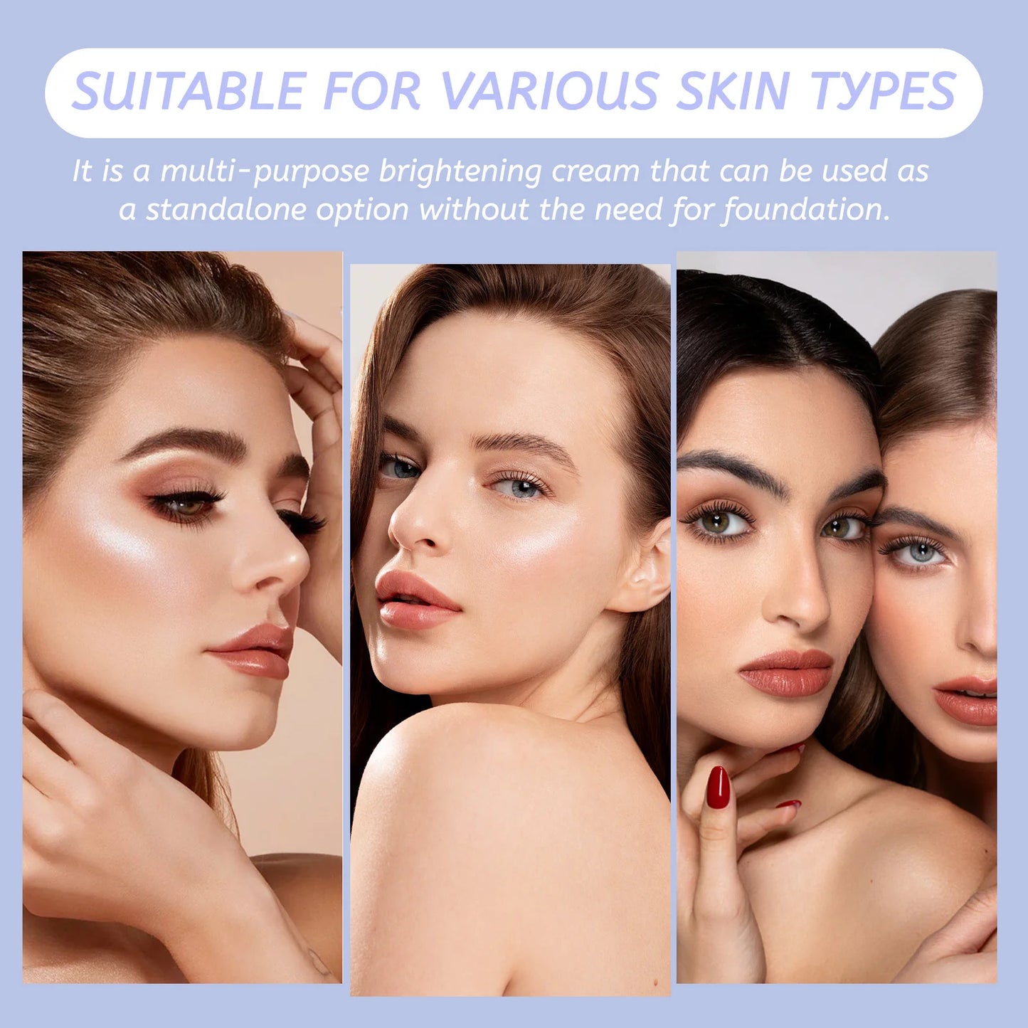 Pre makeup milk isolation cream, invisible pores brightening skin tone, and natural makeup cream