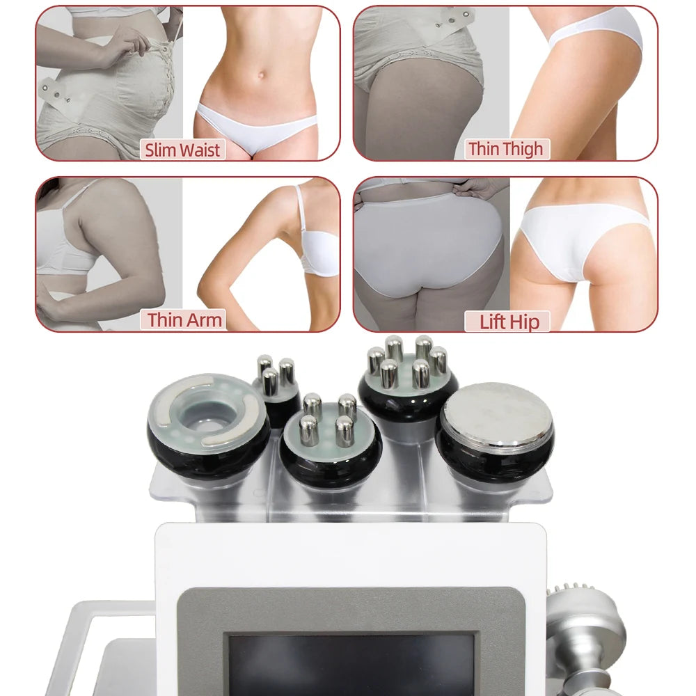 AOKO 9 in 1 Tool 80K Cavitation Ultrasonic Body Slimming Machine Multi-Polar Radio Anti-Wrinkle Rejuvenation Skin Lift Tighten