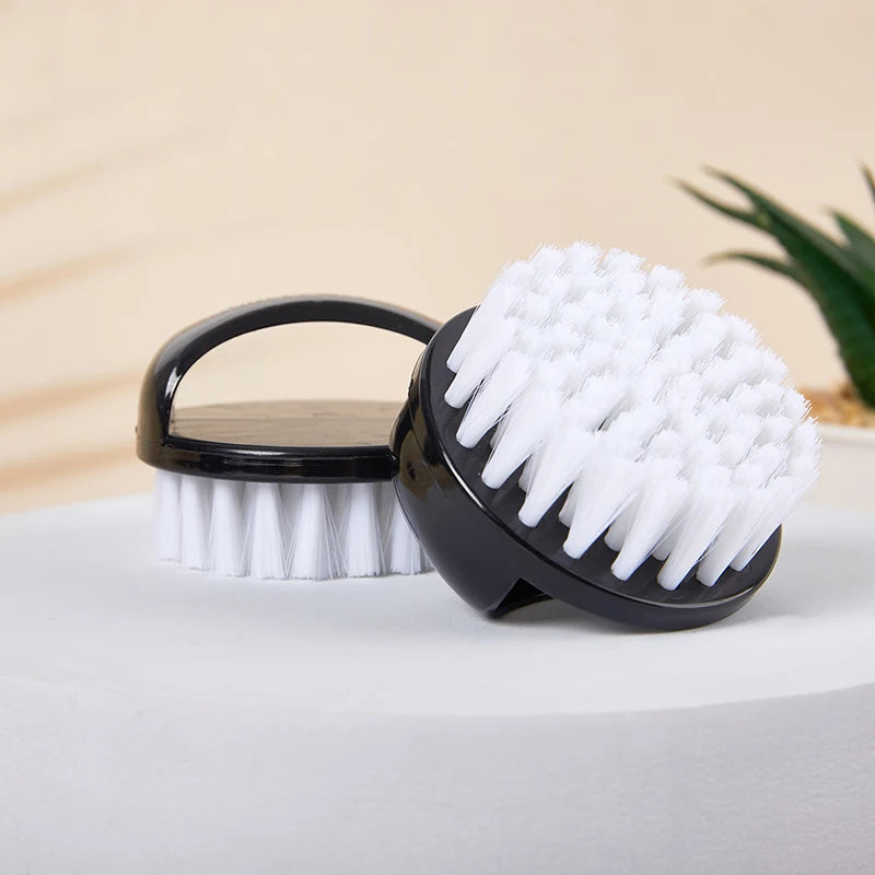 Nail Brush Nail Art Pedicure Soft Remove Dust Plastic Round Cleaning Scrubbing File Tools Black White Manicure Finger Care Salon