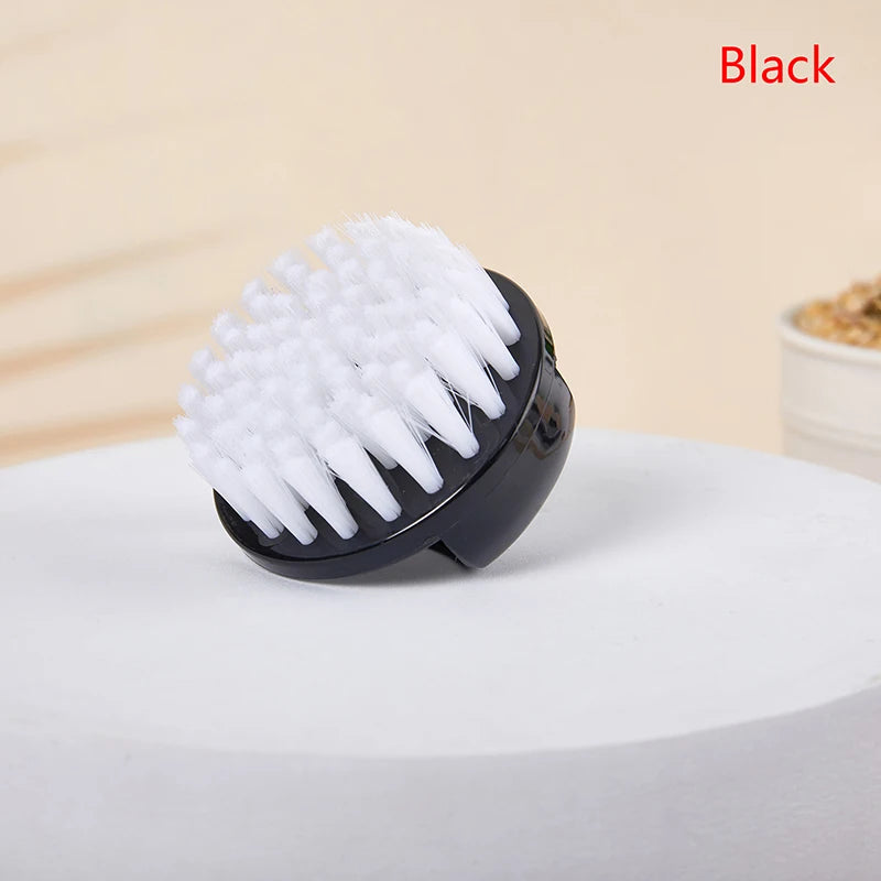 Nail Brush Nail Art Pedicure Soft Remove Dust Plastic Round Cleaning Scrubbing File Tools Black White Manicure Finger Care Salon